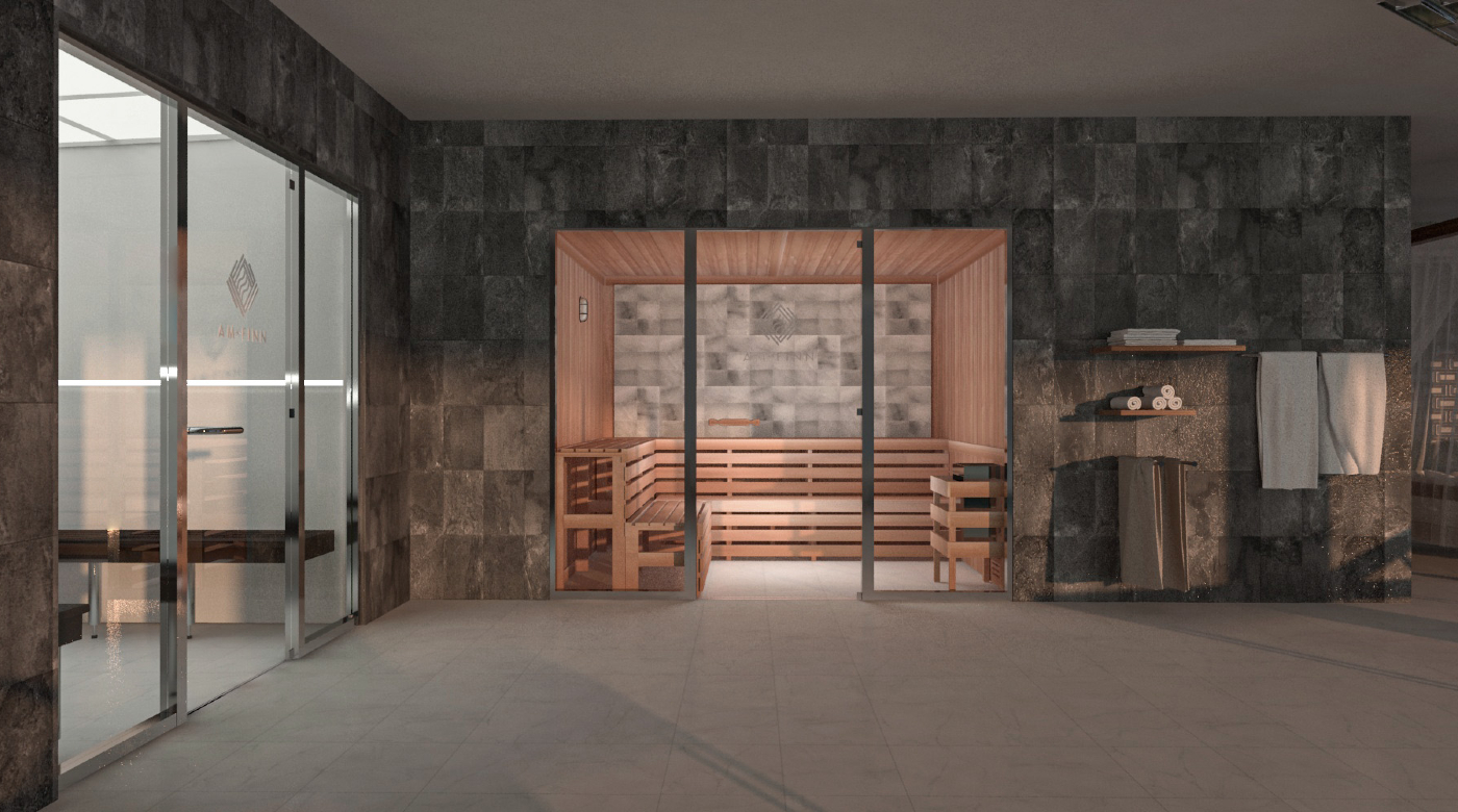 White salt sauna